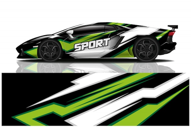 Sportwagen aufkleber wrap design