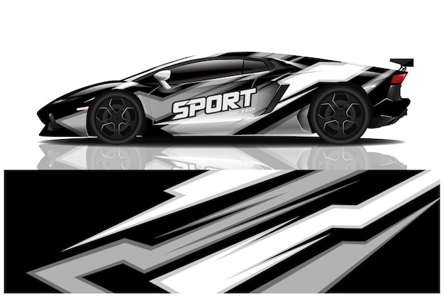 Sportwagen aufkleber wrap design