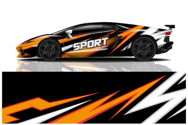 Sportwagen aufkleber wrap design