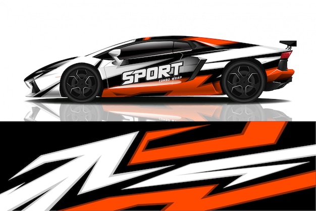 Sportwagen aufkleber wrap design