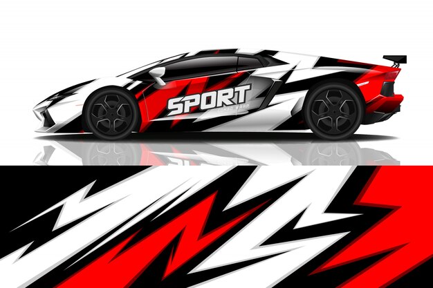 Sportwagen aufkleber wrap design