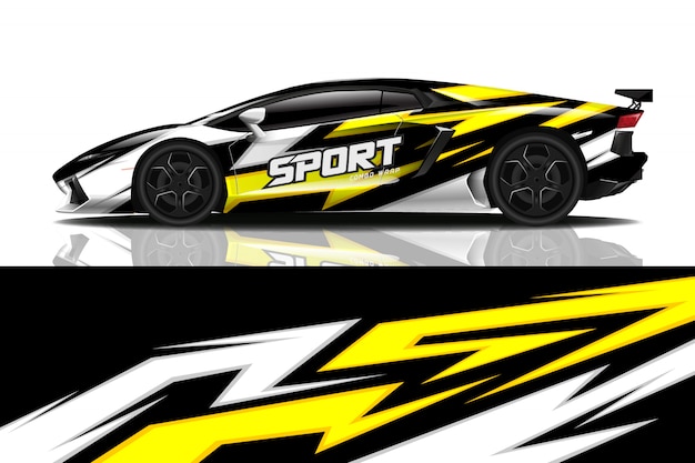 Sportwagen aufkleber wrap design