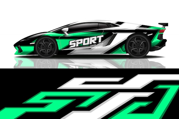 Sportwagen aufkleber wrap design