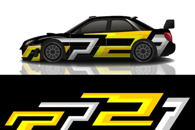 Sportwagen aufkleber wrap design