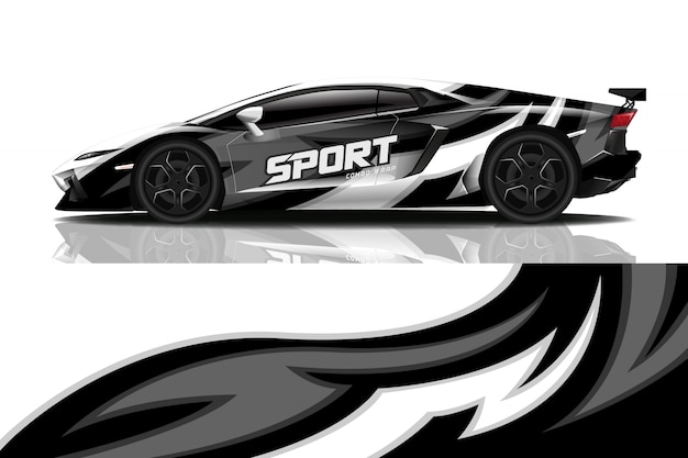 Sportwagen aufkleber wrap design