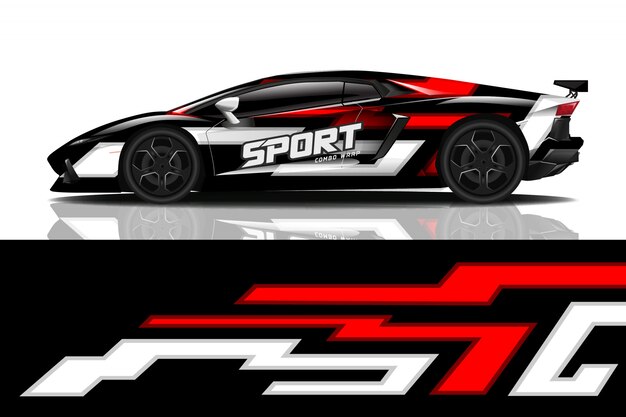 Sportwagen aufkleber wrap design