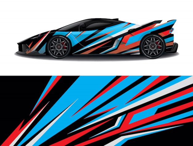 Sportwagen aufkleber wrap design