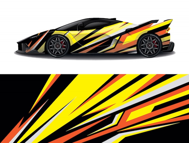 Sportwagen aufkleber wrap design