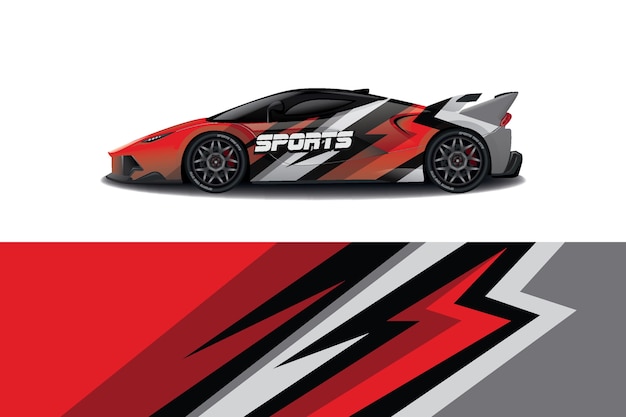 Sportwagen aufkleber wrap design