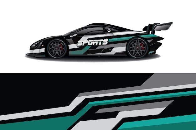 Sportwagen aufkleber wrap design