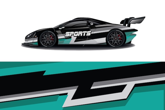 Sportwagen aufkleber wrap design