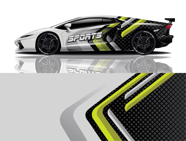 Sportwagen aufkleber wrap design