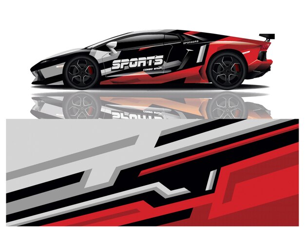 Sportwagen aufkleber wrap design