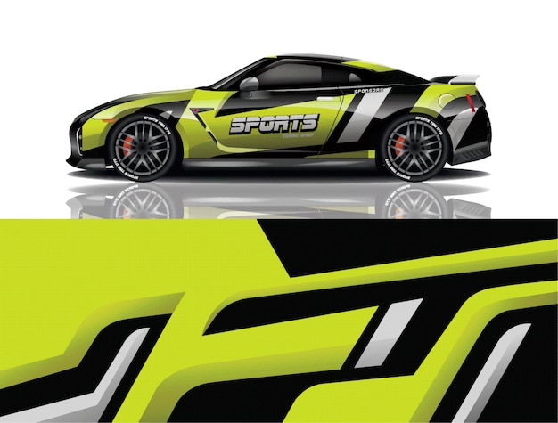 Sportwagen aufkleber wrap design