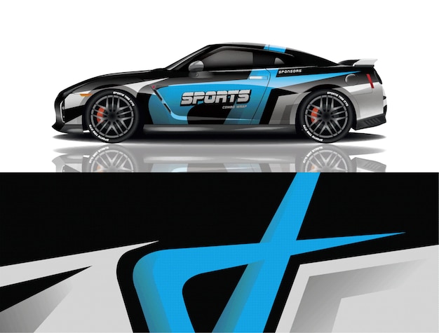 Sportwagen aufkleber wrap design