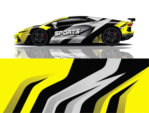 Sportwagen aufkleber wrap design