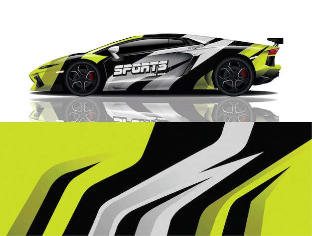 Sportwagen aufkleber wrap design