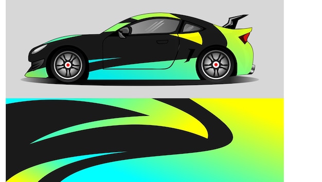 Vektor sportwagen aufkleber wrap design
