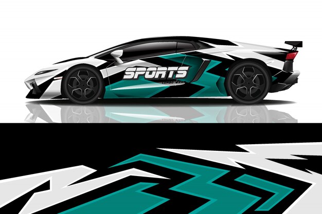 Sportwagen aufkleber wrap illustration