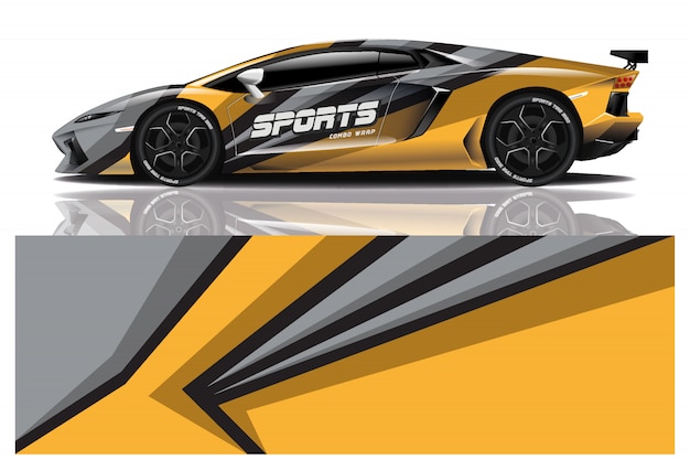 Sportwagen aufkleber wrap illustration