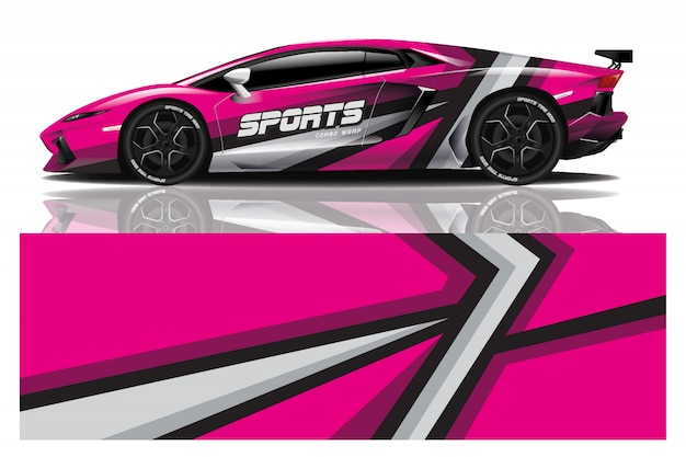 Sportwagen aufkleber wrap illustration