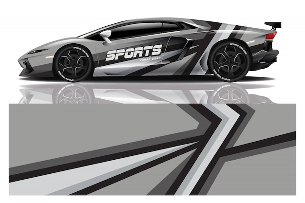 Sportwagen Aufkleber Wrap Illustration
