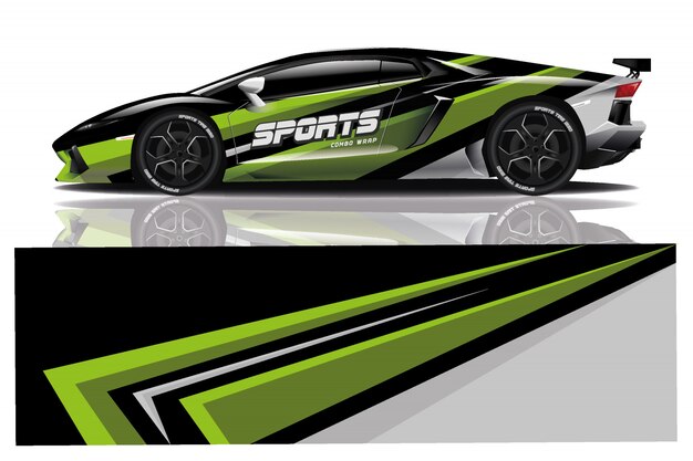 Sportwagen aufkleber wrap illustration