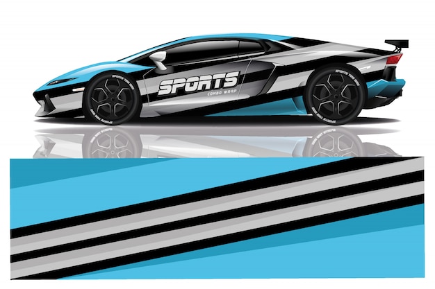 Sportwagen aufkleber wrap illustration