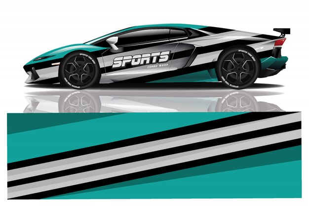 Sportwagen aufkleber wrap illustration