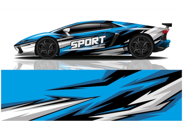 Sportwagen aufkleber wrap illustration