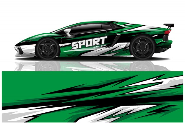 Sportwagen aufkleber wrap illustration