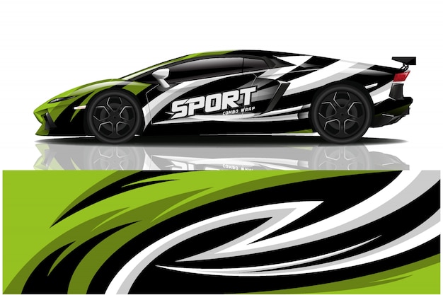 Sportwagen aufkleber wrap illustration