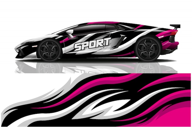 Sportwagen aufkleber wrap illustration