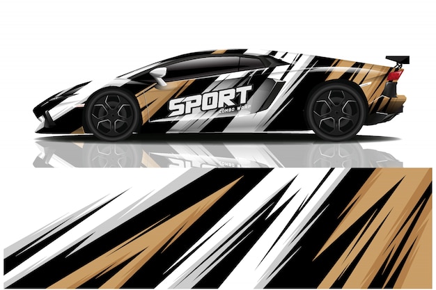 Sportwagen aufkleber wrap illustration