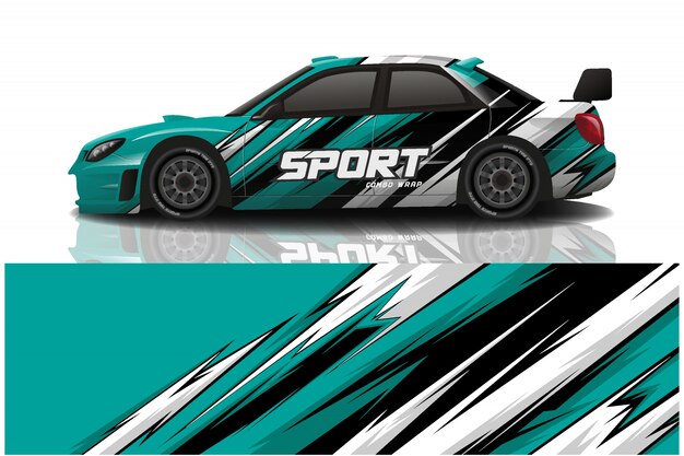 Sportwagen aufkleber wrap illustration