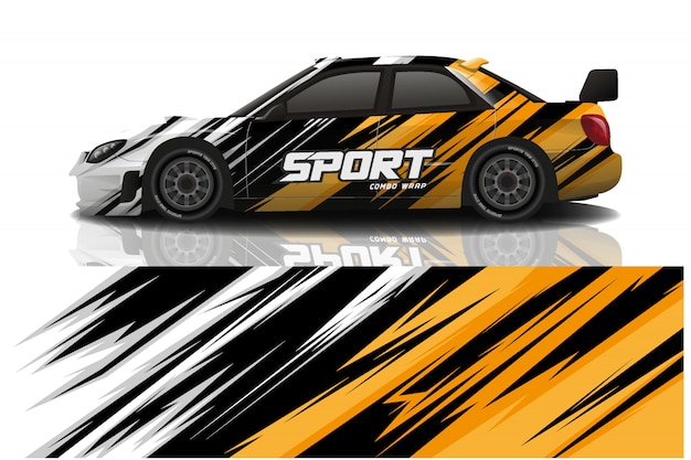 Sportwagen Aufkleber Wrap Illustration