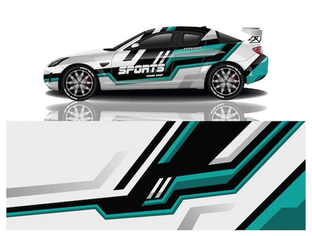 Sportwagen aufkleber wrap illustration