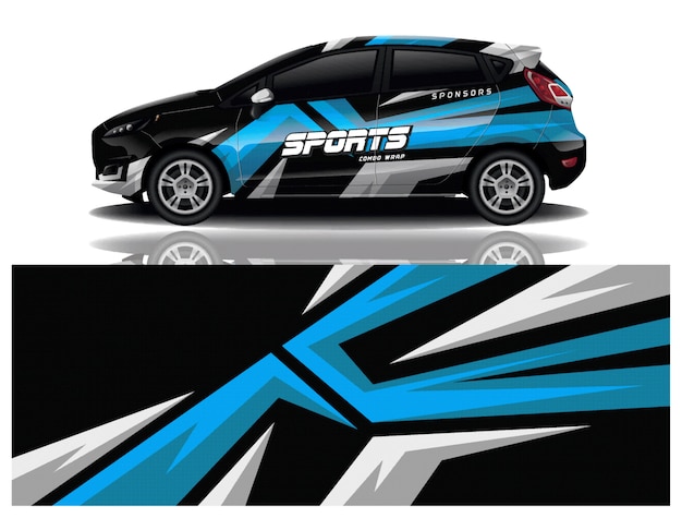 Sportwagen aufkleber wrap illustration