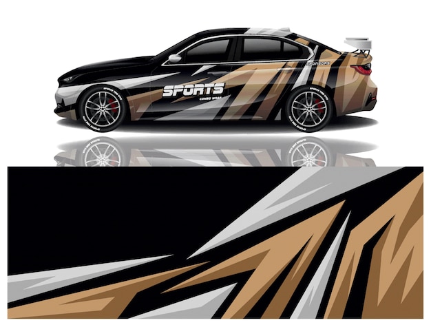 Sportwagen aufkleber wrap illustration