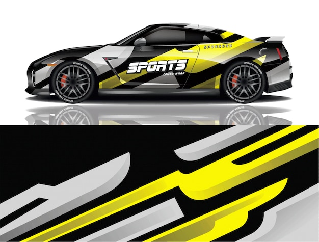 Sportwagen aufkleber wrap illustration