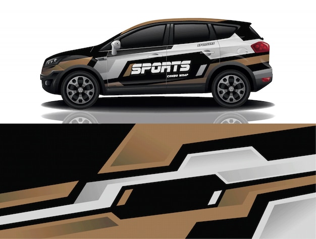 Sportwagen aufkleber wrap illustration