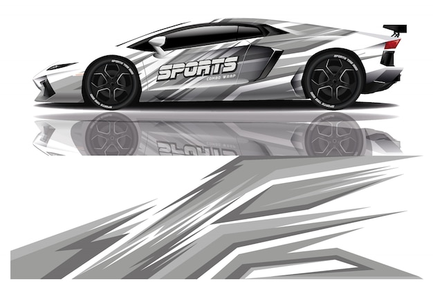Sportwagen aufkleber wrap illustration