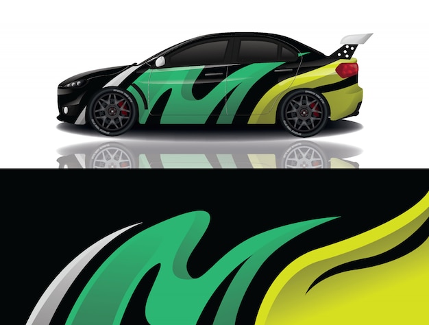 Vektor sportwagen aufkleber wrap illustration