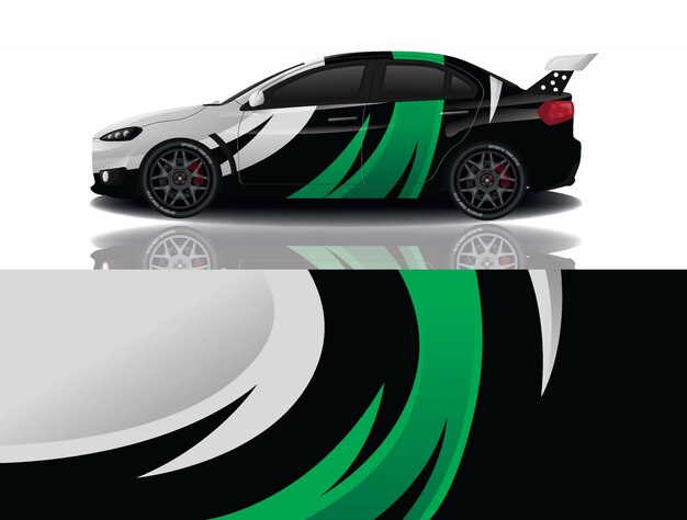 Sportwagen aufkleber wrap illustration