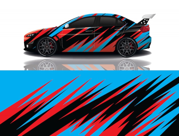 Sportwagen aufkleber wrap illustration