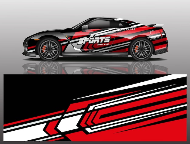 Sportwagen aufkleber wrap illustration