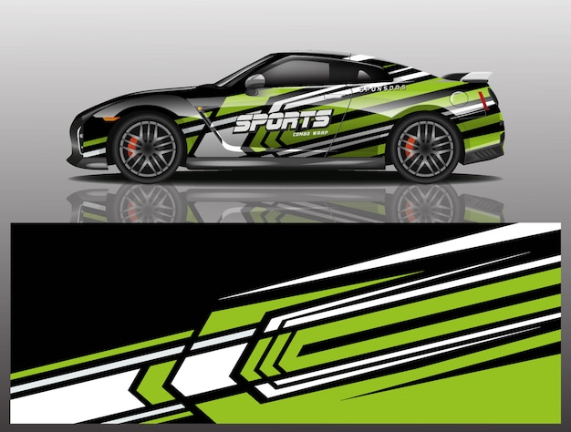 Sportwagen aufkleber wrap illustration