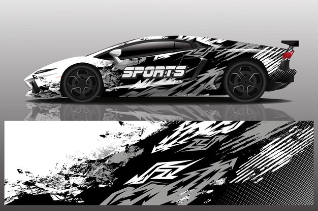 Sportwagen aufkleber wrap illustration