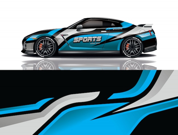 Sportwagen Aufkleber Wrap Illustration