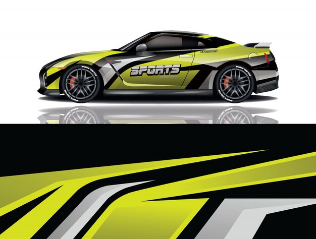 Sportwagen aufkleber wrap illustration